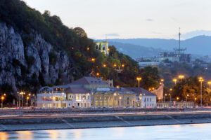 Rudas Thermal Spa Bath by River Danube Budapest Night Attractions