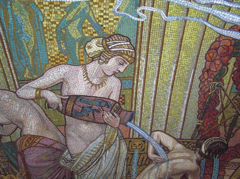 Water in Ancient Greece Mosaic Miksa Roth Szechenyi Bath